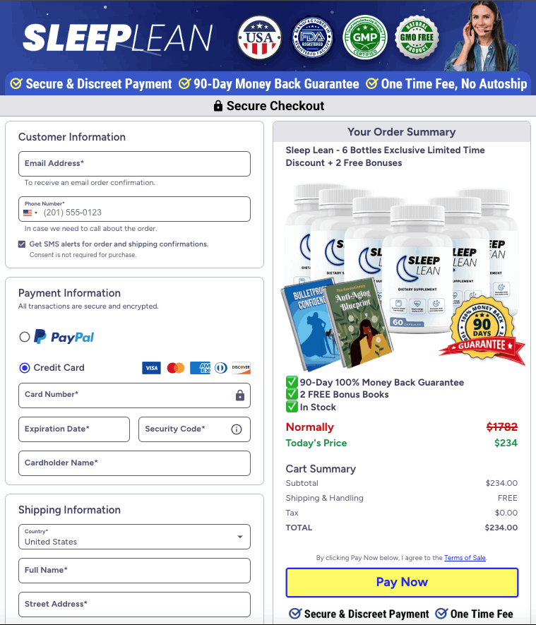 SleepLean -Checkout page